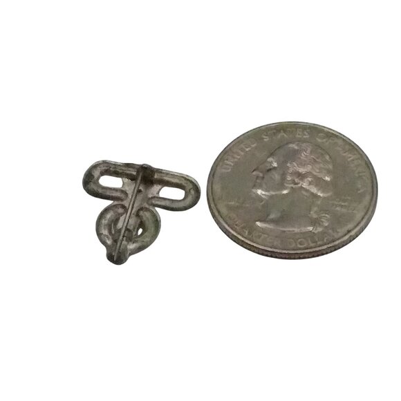 Antique Pot Metal Tiny Brooch with Clear and Lavender Paste Rhinestones, Art Dec - Picture 4 of 4